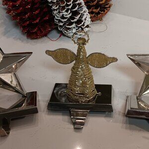 3 Chrome Christmas Stocking Holders Ornaments